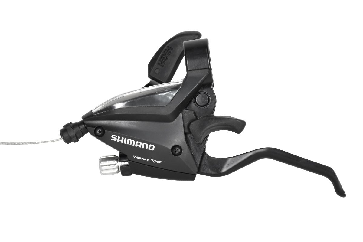 Шифтер/ручка тормоза, SHIMANO ASTEF5002LSBL,левая,3-передачи,трос 1750мм,черный