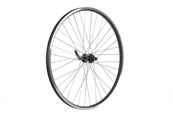Колесо 26" MTB,переднее,под резьбовой диск, двойной обод DH-18 RAINBOW,алюм.сплав, черный, втулка FR-09F DISC Колесо 26" MTB,переднее,под резьбовой диск, двойной обод DH-18 RAINBOW,алюм.сплав, черный, втулка FR-09F DISC