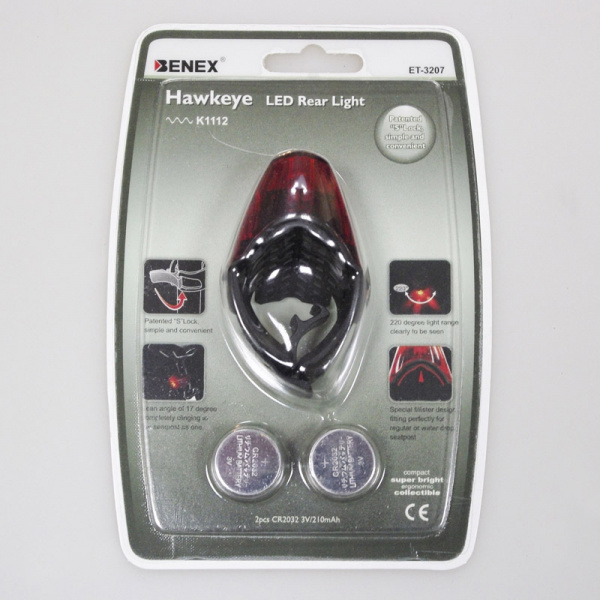 Фонарь задний ET-3207, 3 светодиода, крепление на штырь Фонарь задний ET-3207, 3 светодиода, крепление на штырь