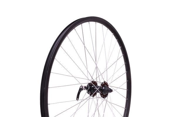 Колесо 27,5"MTB переднее,дв.обод Qijian DA-18 27,5"36H,втулка Solon DH802F,36H Disc,конусные подшипники,крепление IS6,черный Колесо 27,5"MTB переднее,дв.обод Qijian DA-18 27,5"36H,втулка Solon DH802F,36H Disc,конусные подшипники,крепление IS6,черный