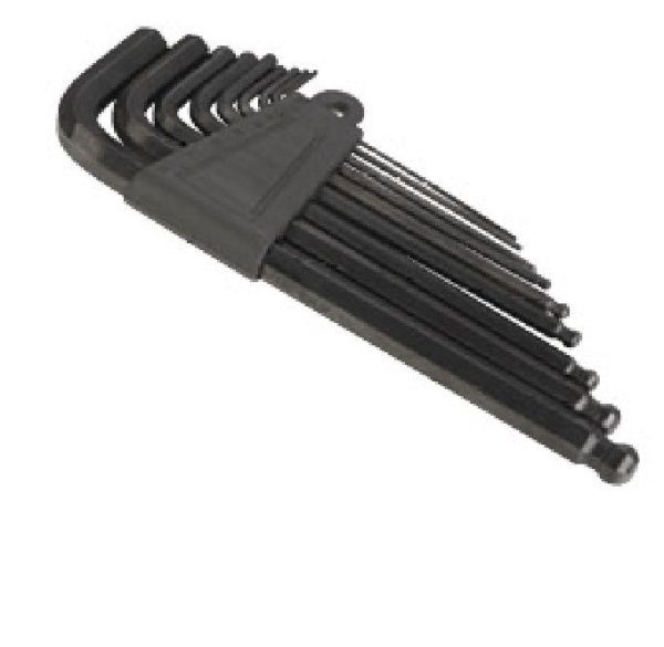 Набор шестигранников с длинной ручкой Kenli KL-9704,1.5*2*2.5*3*4*5*6*8*10,шаровые головки,Cr-V