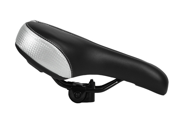 Седло DS-2424 MTB 265*145mm, 420гр,комфорт,анатомическое,черное/серебристое