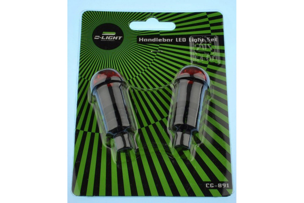 Фонарь-габарит CG-891R с креплением с торца руля, с батарейками в комл., черный Фонарь-габарит CG-891R с креплением с торца руля, с батарейками в комл., черный