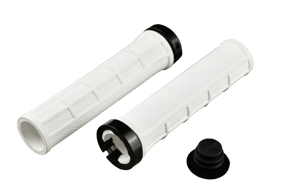 Грипсы MTB HL-G210, 130мм, с грипстопом, под шестигранник, бело-черные Грипсы MTB HL-G210, 130мм, с грипстопом, под шестигранник, бело-черные